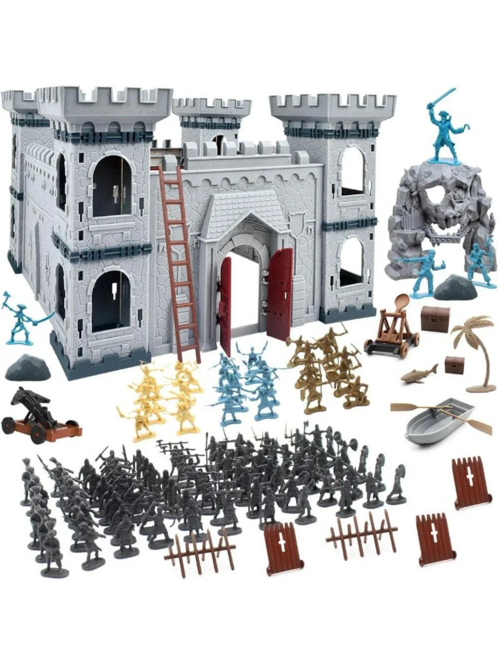 Medieval Castle Knight Toy Soldiers Set - 20 Pirates, 12 Soldiers, 8 Cavalry